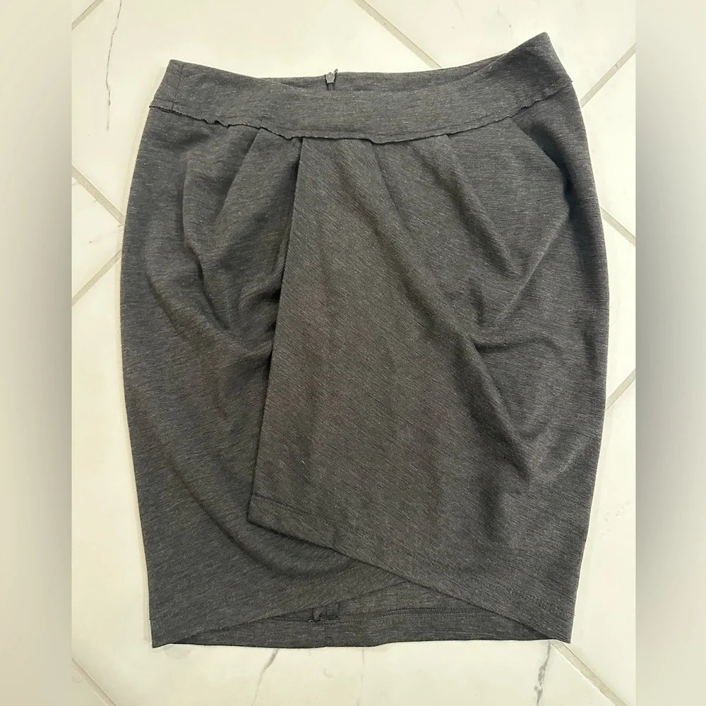 NWT Anthropologie Womens Baraschi Faux Wrap Pencil Skirt Sz 6 Zip Up Stretch